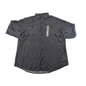 Duluth Trading Men's L Free‎ Swingin' Flannel Relaxed Fit Shirt Blue Striped